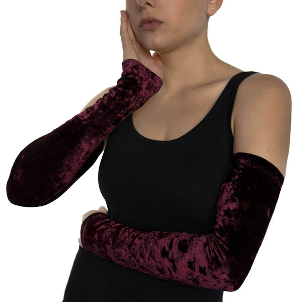 Black Crushed Velvet Arm Sleeves - Alta 8