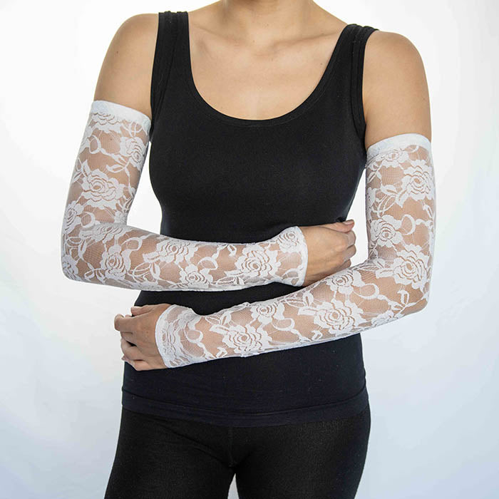 White Lace Fashion Arm Sleeves - Alta 8